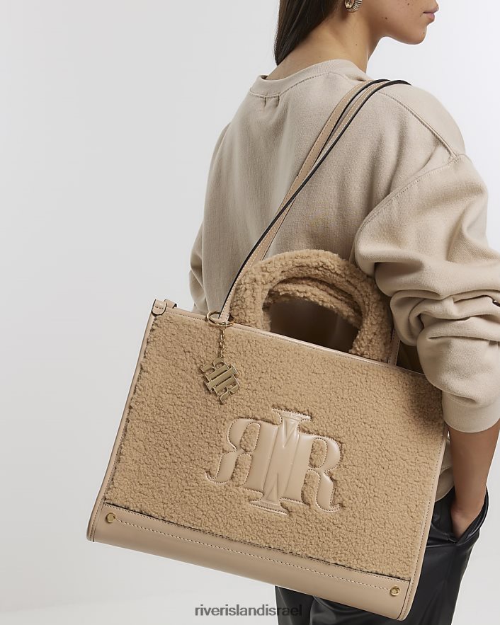 אביזרים River Island תיק קניות של borg בז' נשים BDZ4084357