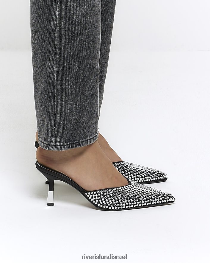 הַנעָלָה River Island נעלי מגרש פרד של diamante שָׁחוֹר נשים BDZ4084407