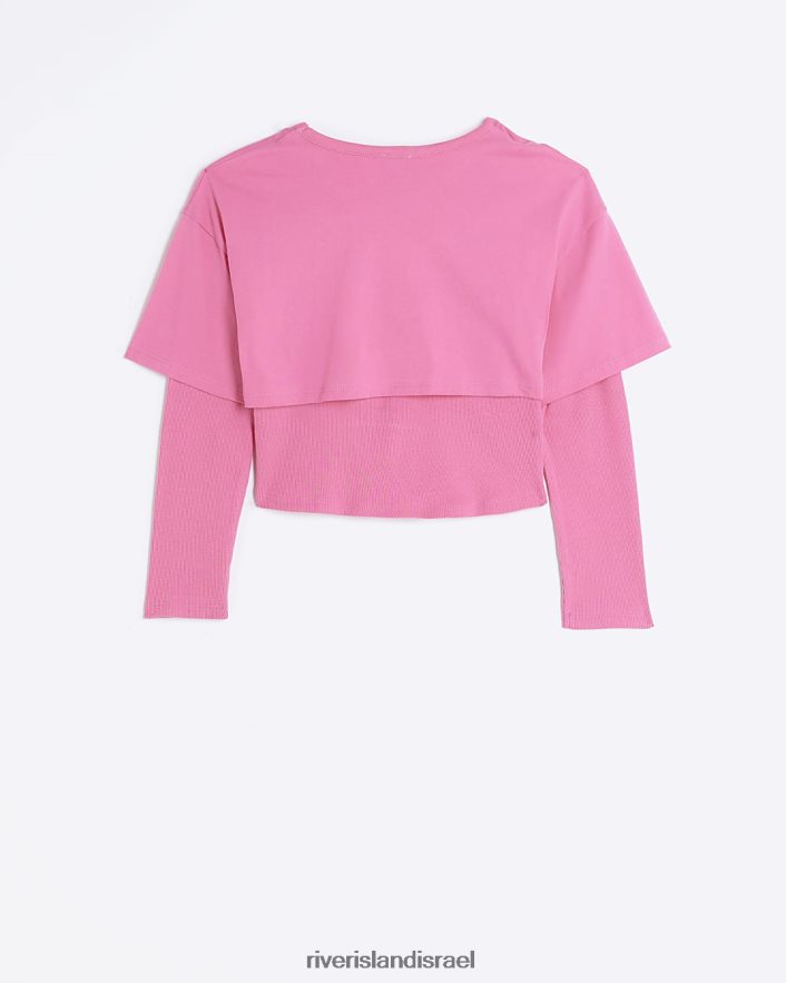 לבוש River Island g רקום 2 ב-1 חלק עליון וָרוֹד בנות BDZ4086317