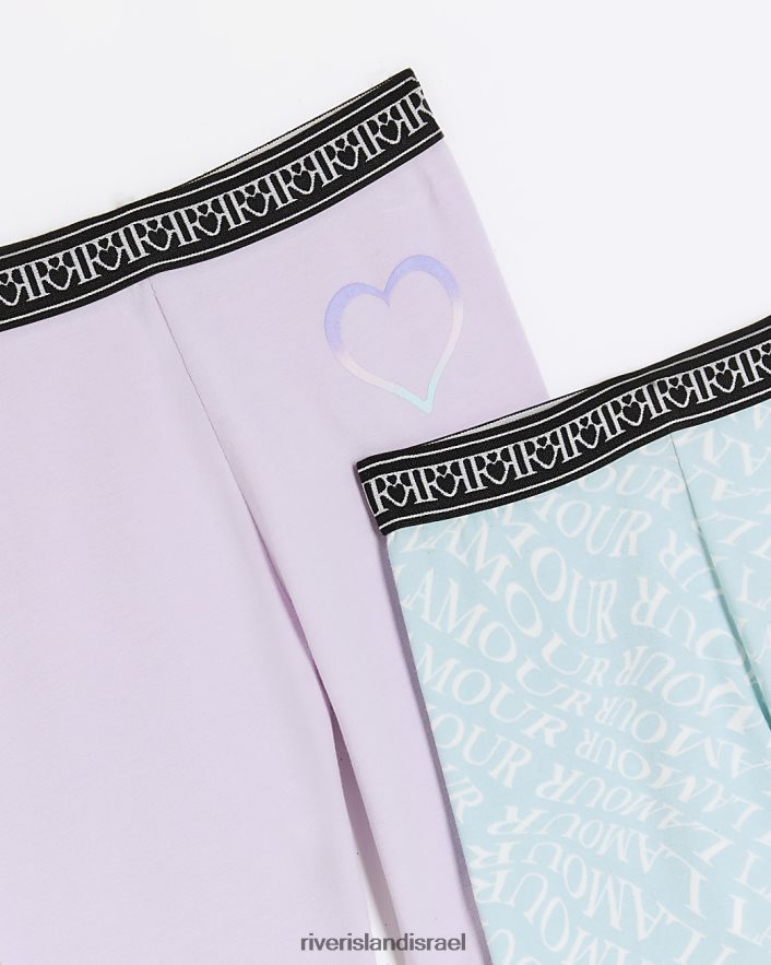 לבוש River Island g 2 מארז מכנסי אופניים Amour ורוד כחול בנות BDZ4086211