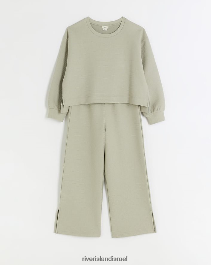 לבוש River Island סט סווטשירט ומכנסיים g חָקִי בנות BDZ4083180