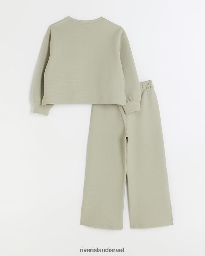 לבוש River Island סט סווטשירט ומכנסיים g חָקִי בנות BDZ4083180