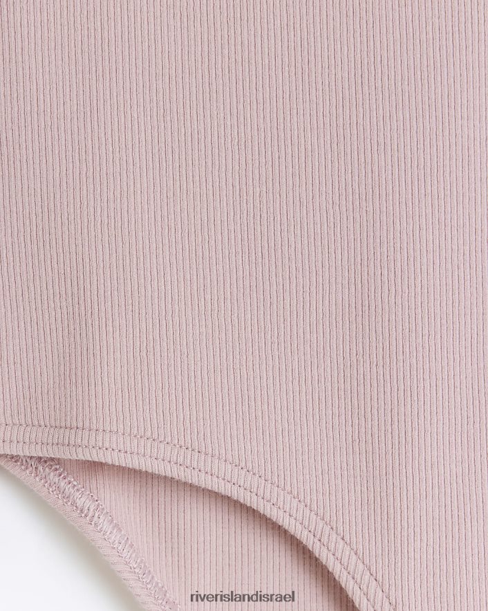 לבוש River Island g בגד גוף עם שרוולים ארוכים עם צלעות וָרוֹד בנות BDZ4083181