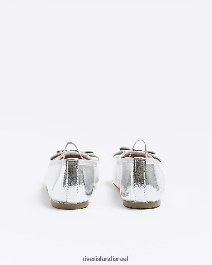 הַנעָלָה River Island g נעלי בלרינה קשת כסף בנות BDZ4083195