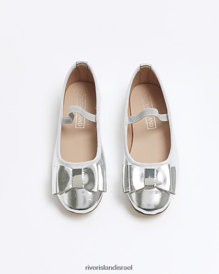 הַנעָלָה River Island g נעלי בלרינה קשת כסף בנות BDZ4083195