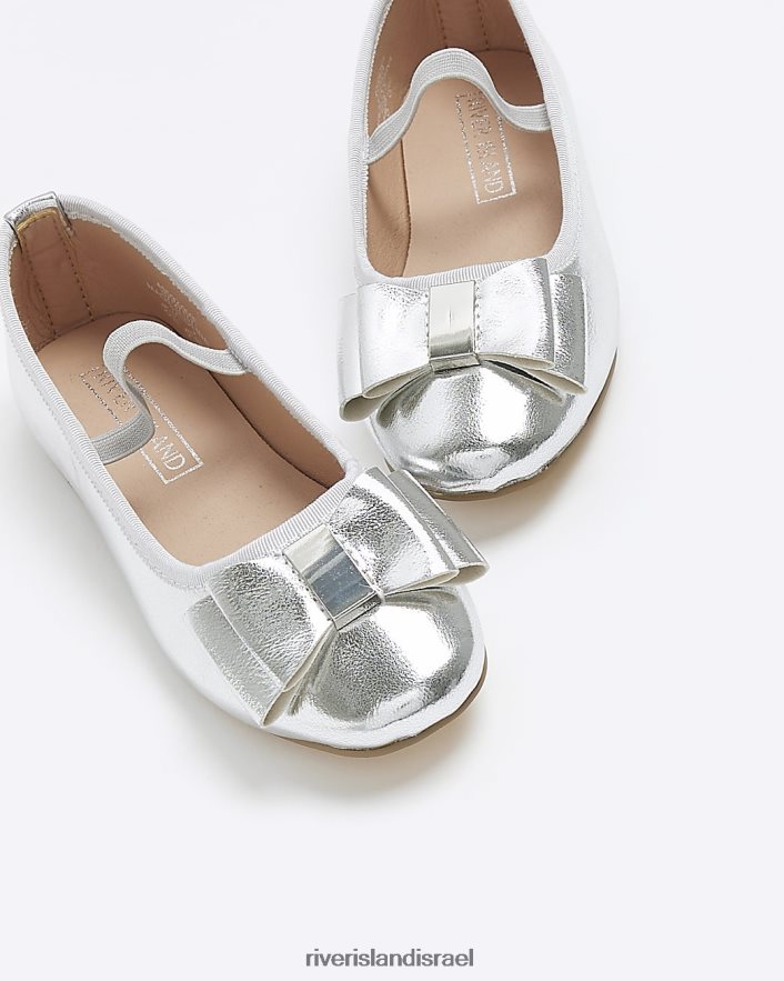 הַנעָלָה River Island g נעלי בלרינה קשת כסף בנות BDZ4083195