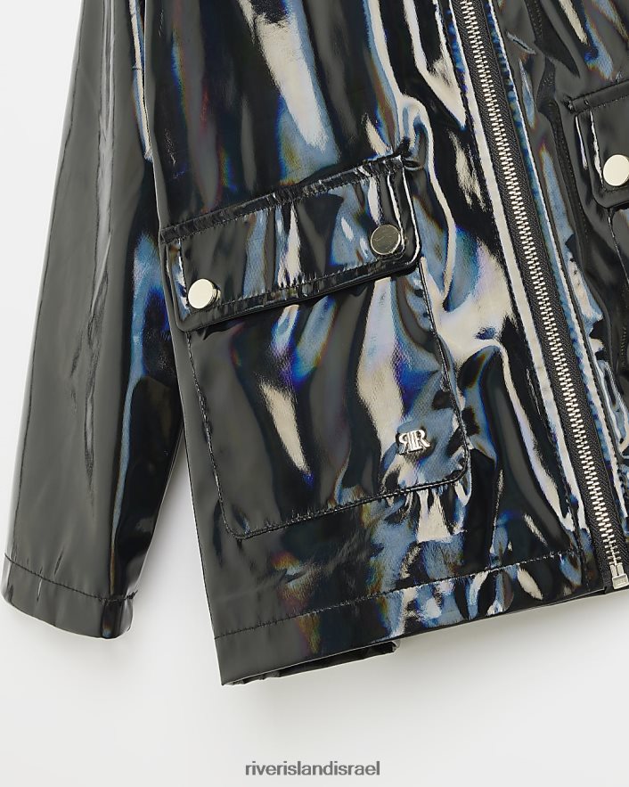 לבוש River Island g מעיל גשם עמיד למקלחת שָׁחוֹר בנות BDZ4083202
