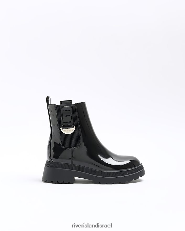 הַנעָלָה River Island g מגפי צ'לסי בהתאמה רחבה שָׁחוֹר בנות BDZ4083241