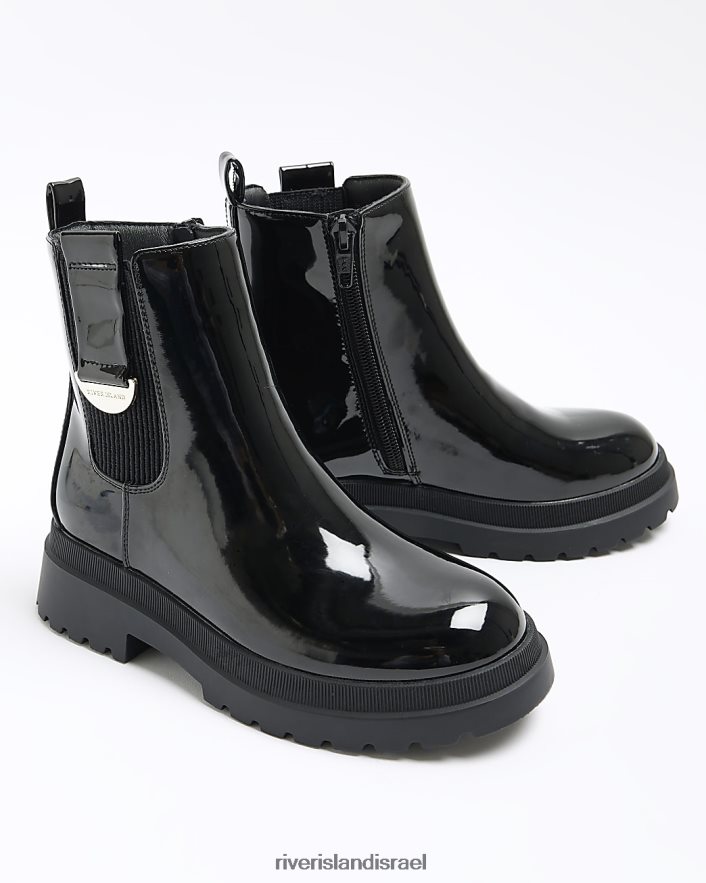 הַנעָלָה River Island g מגפי צ'לסי בהתאמה רחבה שָׁחוֹר בנות BDZ4083241