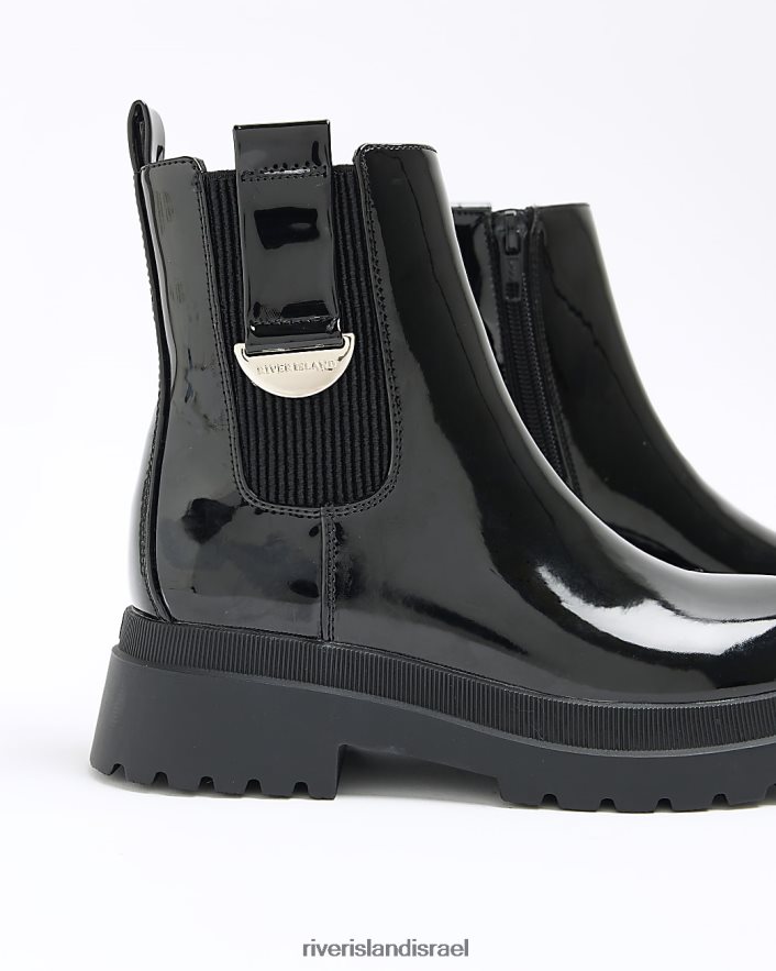 הַנעָלָה River Island g מגפי צ'לסי בהתאמה רחבה שָׁחוֹר בנות BDZ4083241