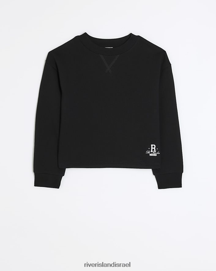 לבוש River Island g סווטשירט רגיל שָׁחוֹר בנות BDZ4083262
