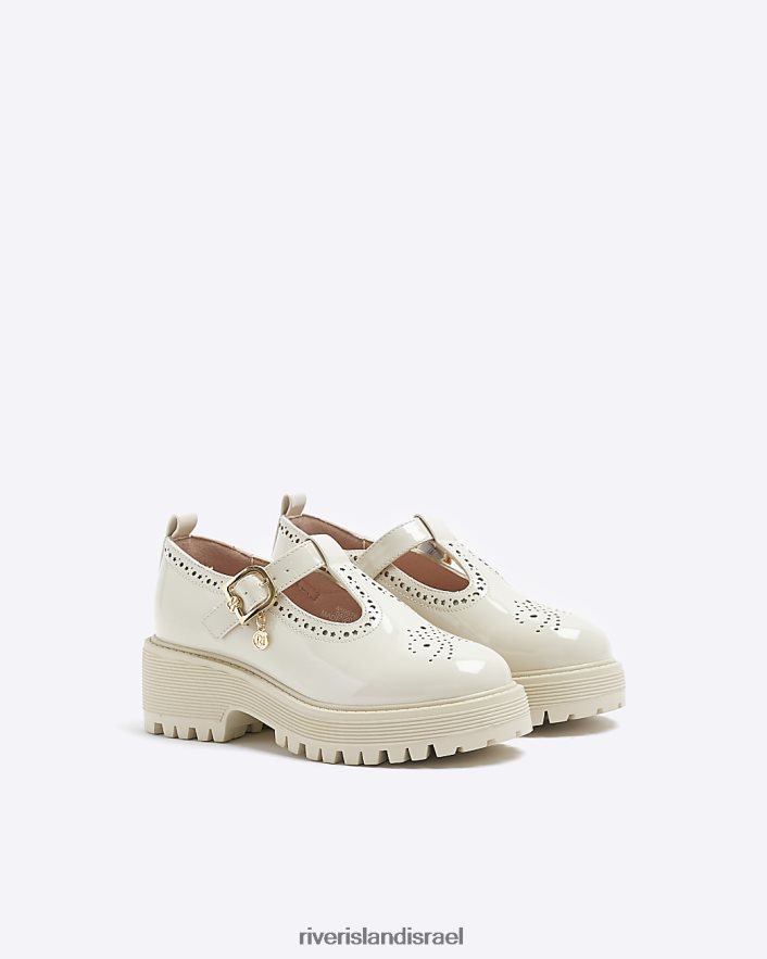 הַנעָלָה River Island g נעלי עקב מרי ג'יין בכושר רחב קרם בנות BDZ4083315