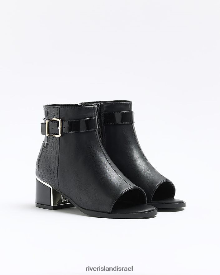 הַנעָלָה River Island g מגפיים עם עקבים פתוחים שָׁחוֹר בנות BDZ4083346