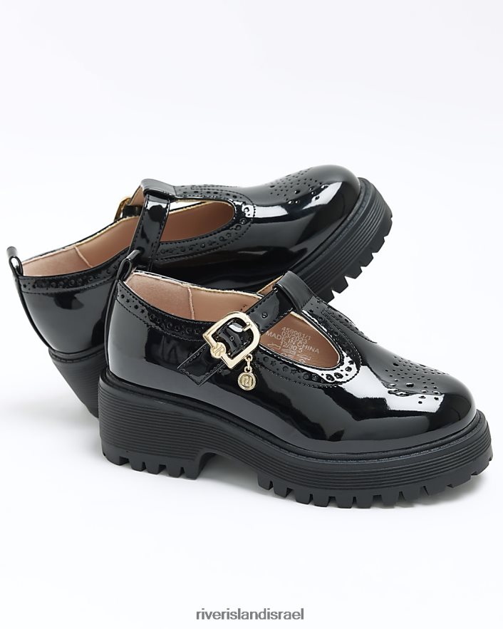 הַנעָלָה River Island g מרי ג'יין נעלי עקב שָׁחוֹר בנות BDZ4083349