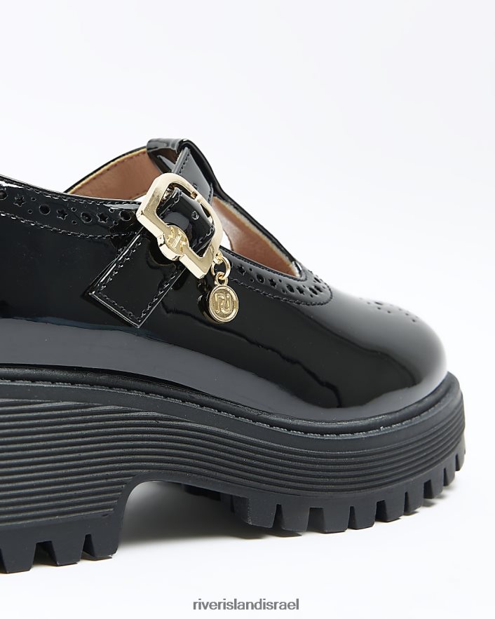 הַנעָלָה River Island g מרי ג'יין נעלי עקב שָׁחוֹר בנות BDZ4083349