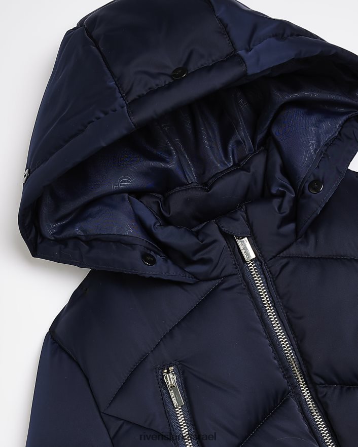 לבוש River Island g מעיל פחזנית חגורה חיל הים בנות BDZ4083384