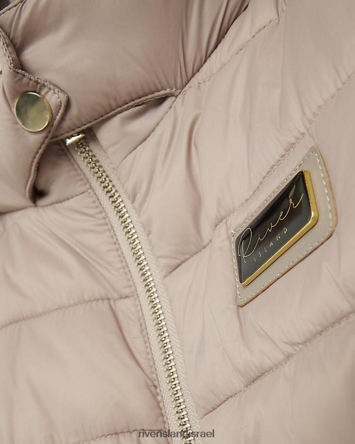 לבוש River Island g קפוצ'ון פרווה מלאכותית מעיל נפוח אֶבֶן בנות BDZ4083406