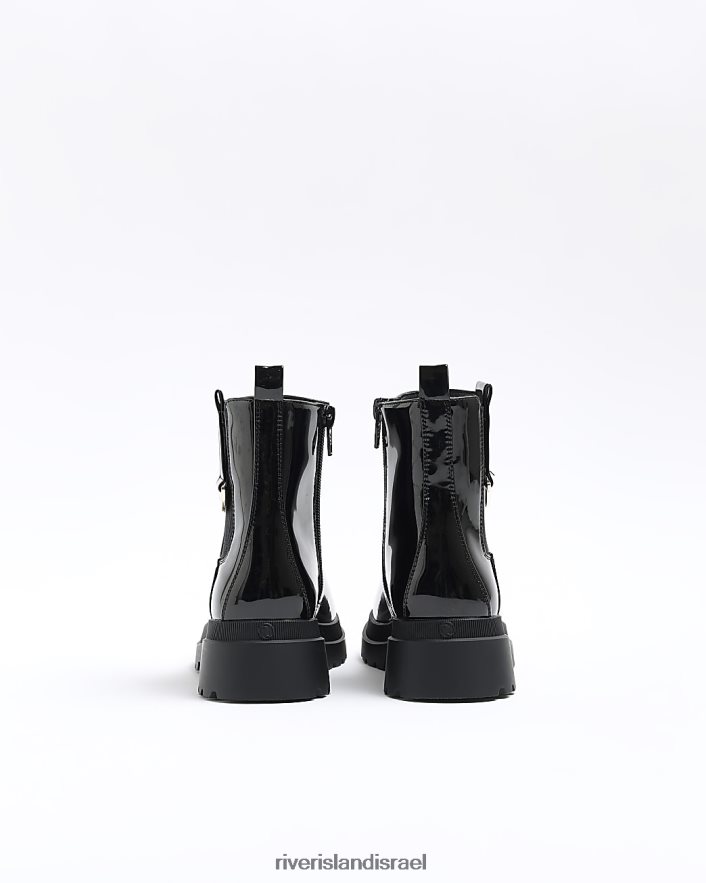 הַנעָלָה River Island g פטנט מגפי צ'לסי שָׁחוֹר בנות BDZ4085995