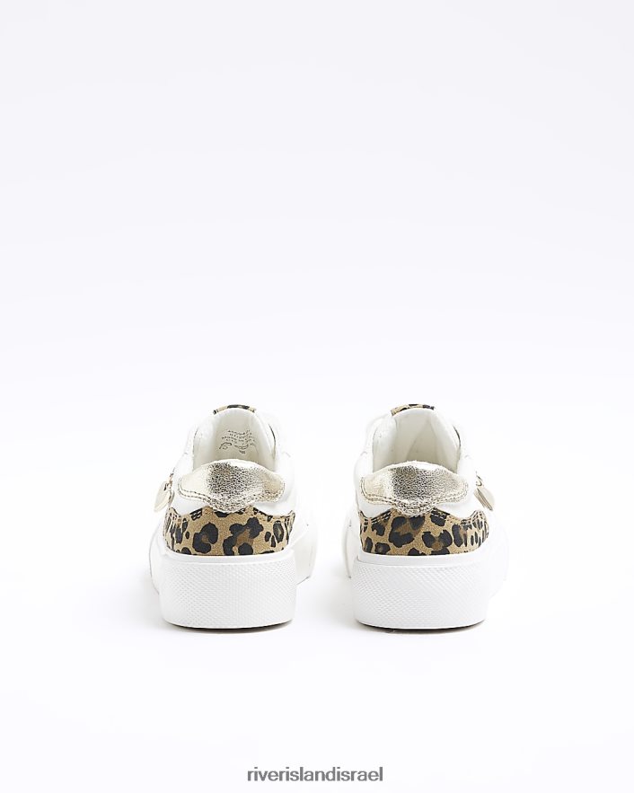 הַנעָלָה River Island מאמנים עם הדפס נמר של g לבן בנות BDZ4085999