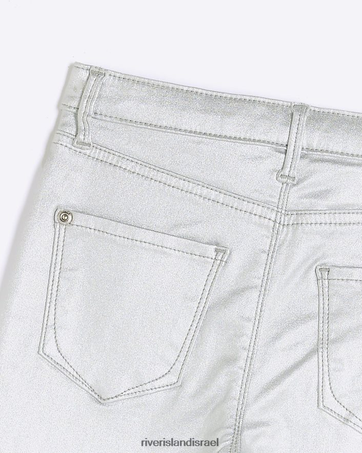 לבוש River Island ג'ינס סקיני בציפוי g כסף בנות BDZ4086065