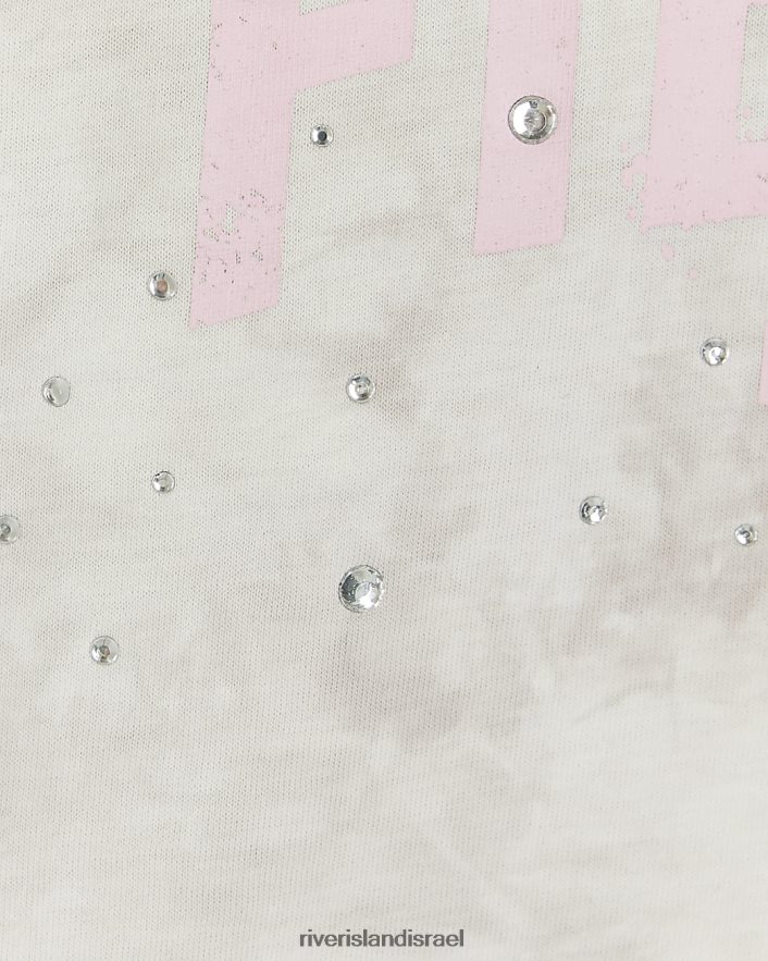 לבוש River Island g חולצת טריקו מעוטרת חום בנות BDZ4086125