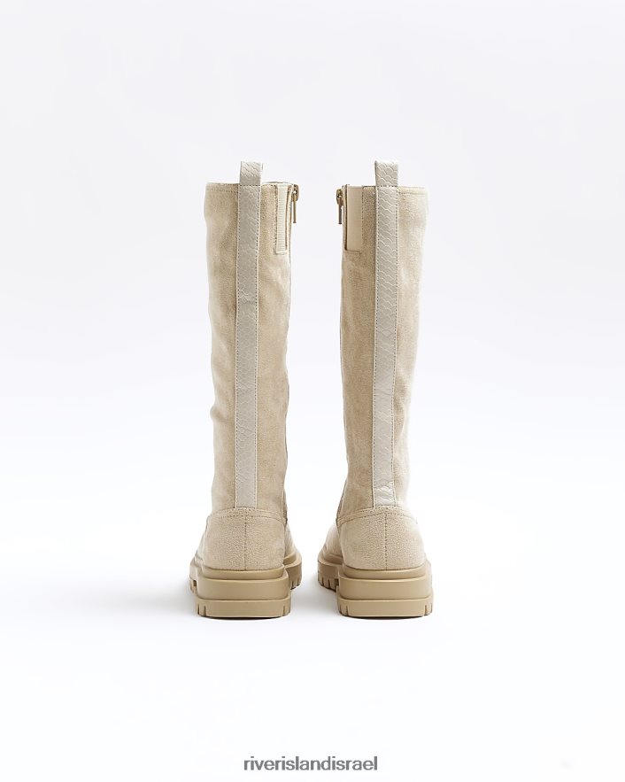 הַנעָלָה River Island g מגפי עגל זמש בז' בנות BDZ4086143