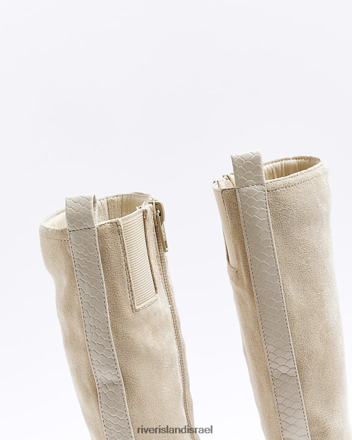 הַנעָלָה River Island g מגפי עגל זמש בז' בנות BDZ4086143