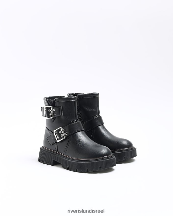 הַנעָלָה River Island g אבזם מגפיים שמנמנים שָׁחוֹר בנות BDZ4086163