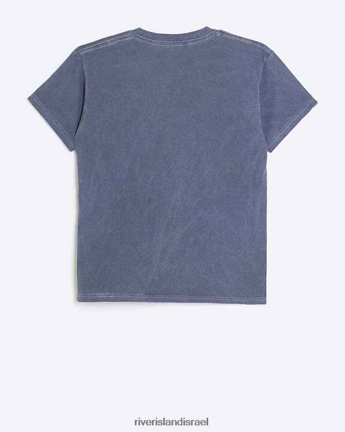 לבוש River Island g ניו יורק חולצת טריקו גרפית חיל הים בנות BDZ4086194