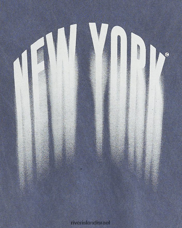 לבוש River Island g ניו יורק חולצת טריקו גרפית חיל הים בנות BDZ4086194