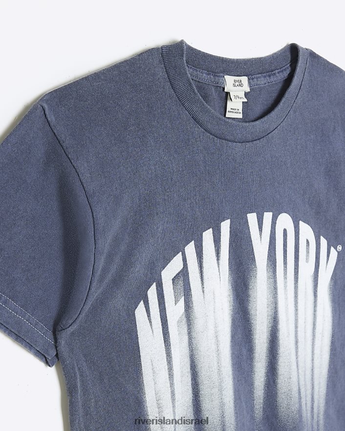 לבוש River Island g ניו יורק חולצת טריקו גרפית חיל הים בנות BDZ4086194