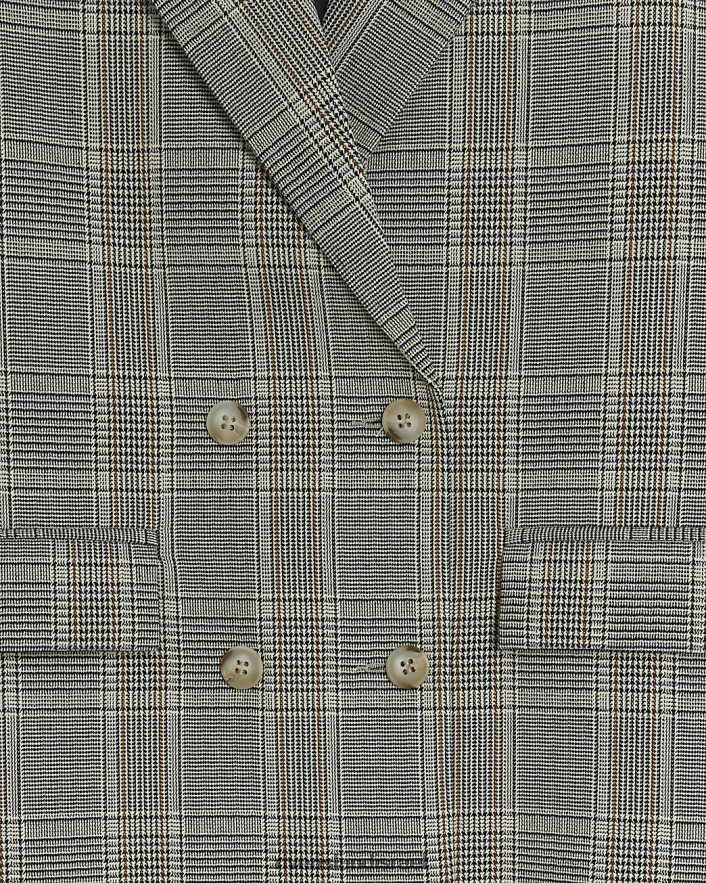 לבוש River Island g בלייזר בדוק בז' בנות BDZ4086195