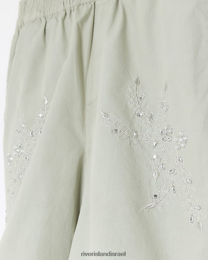 לבוש River Island מכנסי מטען מצנחי g ירוק בנות BDZ4086214