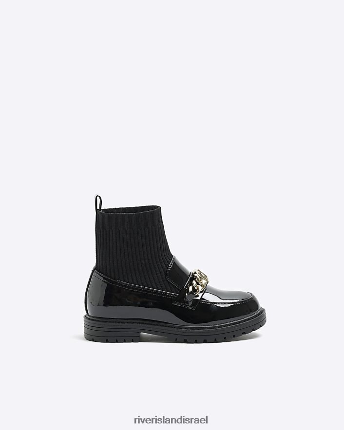הַנעָלָה River Island g להחליק על נעלי גרביים שרשרת שָׁחוֹר בנות BDZ4086226