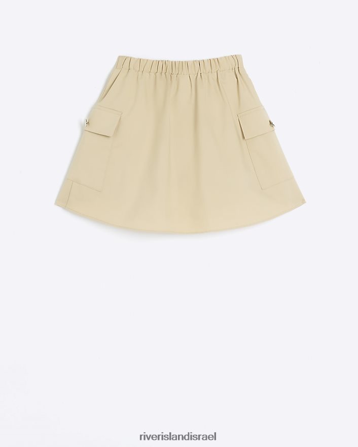 לבוש River Island g חצאית מטען קפלים בז' בנות BDZ4086234