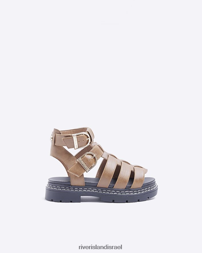 הַנעָלָה River Island g סנדלי גלדיאטור בהתאמה רחבה חום בנות BDZ4086321
