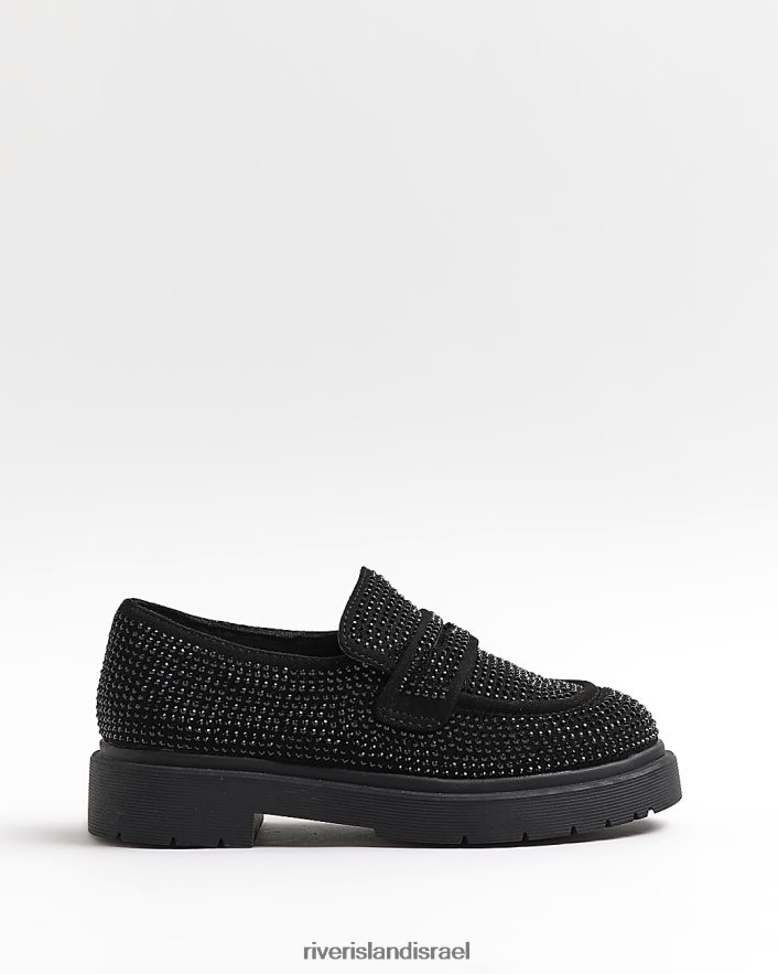 הַנעָלָה River Island g נעלי בית מעוטרות שָׁחוֹר בנות BDZ4086352