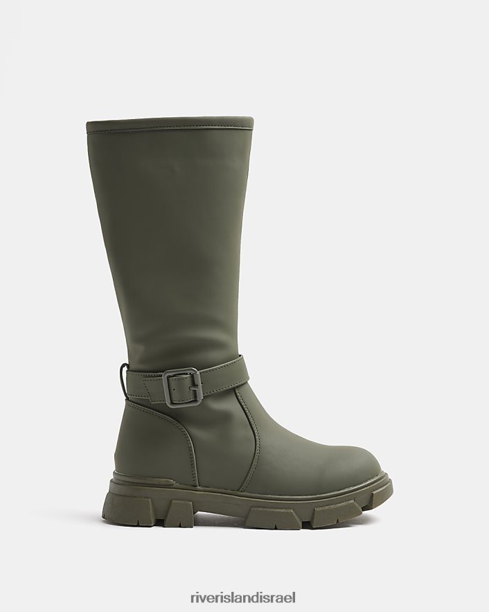 הַנעָלָה River Island g מגפיים עם אבזם גומי בגובה הברך חָקִי בנות BDZ4086355