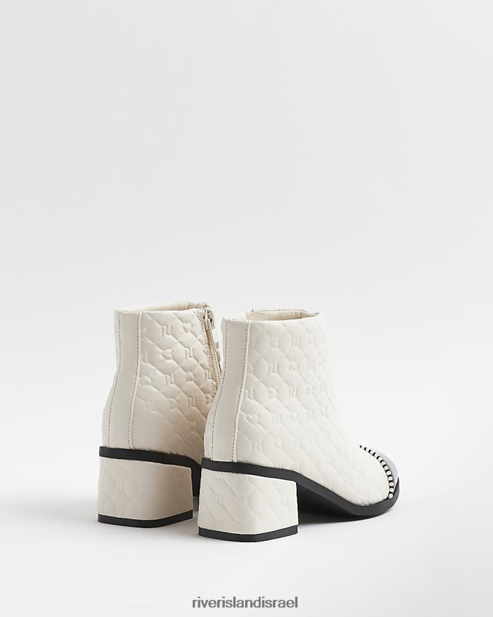 הַנעָלָה River Island g מגפיים עם עקבים משובצים לבן בנות BDZ4086368