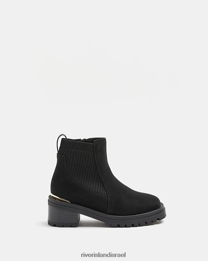 הַנעָלָה River Island g מגפיים עם עקב שָׁחוֹר בנות BDZ4086373