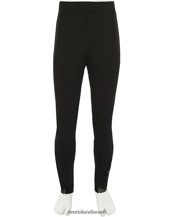 לבוש River Island חותלות סרוגות בשוליים של g שָׁחוֹר בנות BDZ4086390