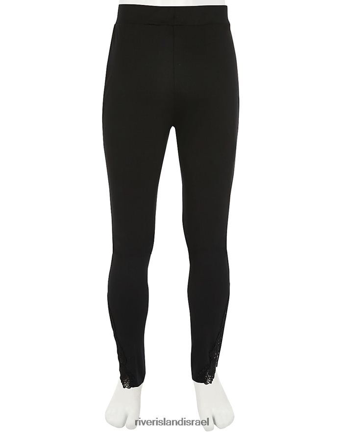 לבוש River Island חותלות סרוגות בשוליים של g שָׁחוֹר בנות BDZ4086390