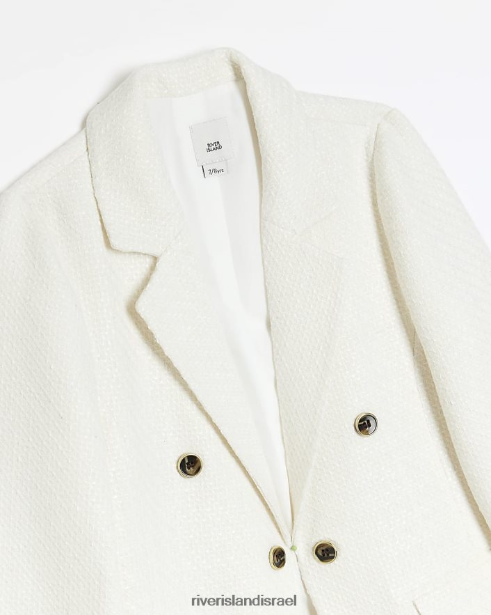 לבוש River Island בלייזר g boucle לבן בנות BDZ4086238