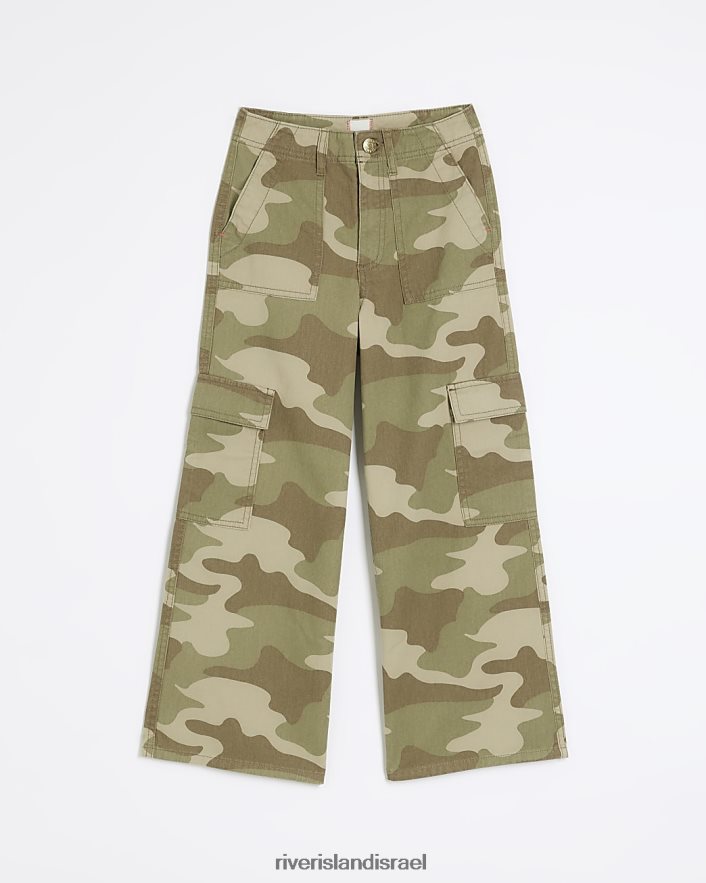 לבוש River Island מכנסי מטען רחבים של g camo חָקִי בנות BDZ4086320