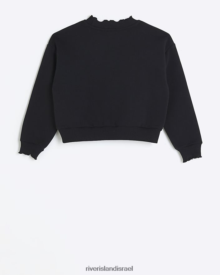 לבוש River Island g corsage סווטשירט שָׁחוֹר בנות BDZ4083273