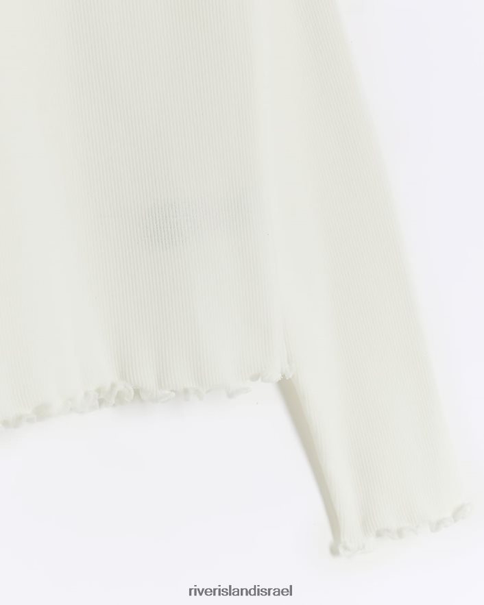 לבוש River Island g corsage עליון עם שרוול ארוך קרם בנות BDZ4083297