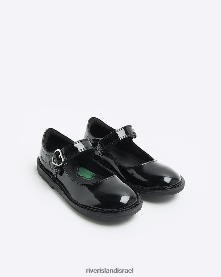 הַנעָלָה River Island נעלי אבזם מעור g kickers שָׁחוֹר בנות BDZ4086502