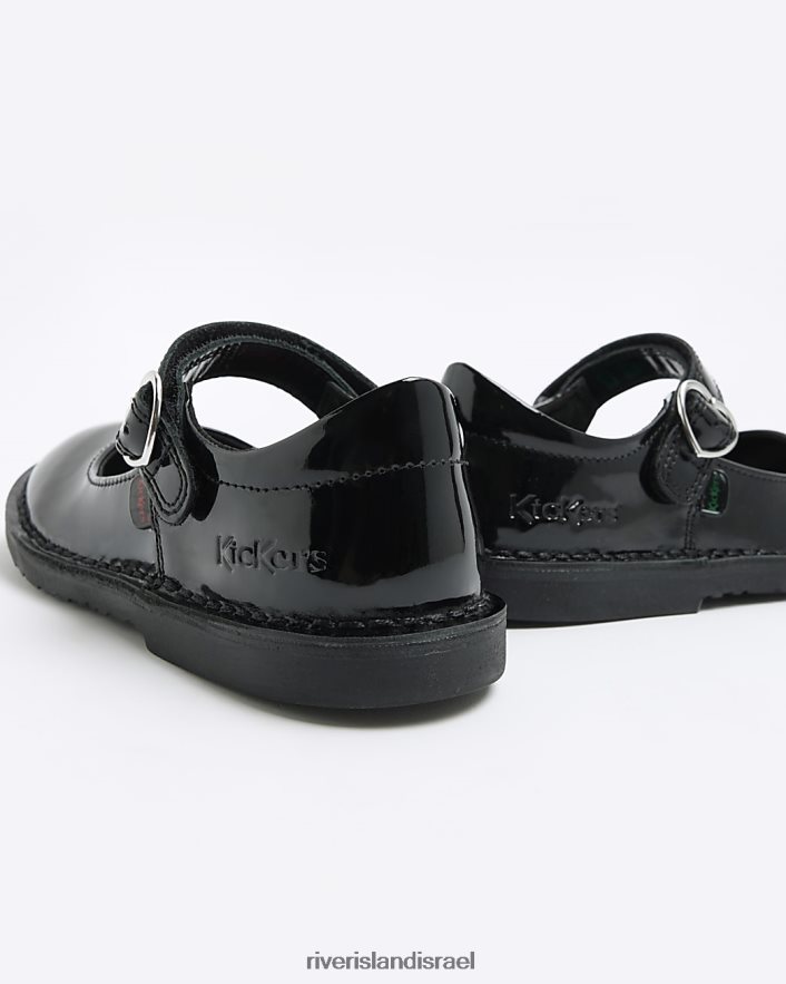 הַנעָלָה River Island נעלי אבזם מעור g kickers שָׁחוֹר בנות BDZ4086502