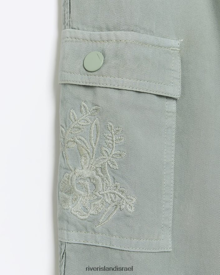 לבוש River Island g מכנסיים מטען lyocell ירוק בנות BDZ4086098