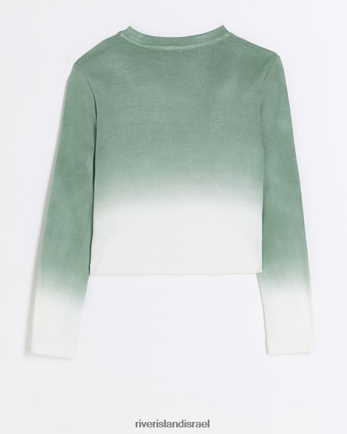 לבוש River Island g ombre עם שרוול ארוך ירוק בנות BDZ4086055